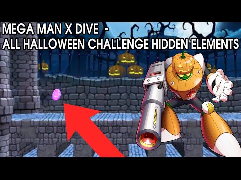 MEGA MAN X DIVE  - HALLOWEEN SCARE EVENT - ALL HIDDEN ELEMENT LOCATIONS