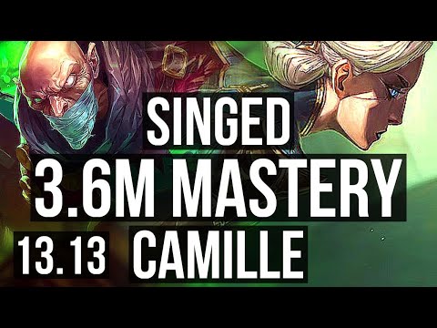 SINGED vs CAMILLE (TOP) | 3.6M mastery, 5/0/2, 1900+ games | EUW Master | 13.13