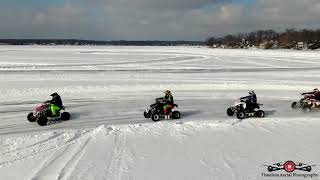 Moto On Ice Quad Footage From Jan 30 Race 4K Drone Footage Cedar Lake Indiana