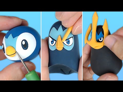 Pokémon Figures Making - Piplup line(Prinplup, Empoleon)!! | Clay Art