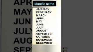 Months name in English | Name of all months | Month name