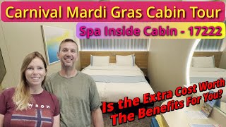Carnival Mardi Gras Cloud 9 Spa Inside Cabin Tour - Cabin 17222 - Are The Benefits Worth it For You?