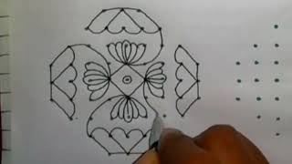9*3*3 dots kolam| Easy rangoli designs