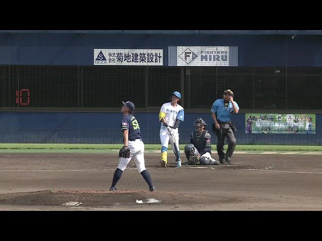 【ファーム】完璧な当たり!! ファイターズ・阪口樂のソロホームランで点差を縮める!!  2024年9月18日 北海道日本ハムファイターズ 対 東京ヤクルトスワローズ
