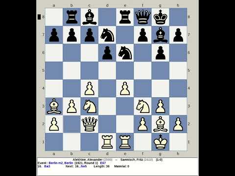 Alekhine, Alexander vs Saemisch, Fritz | Berlin Chess Match 1921, Germany R1