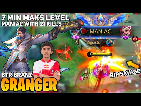 MANIAC! with 21 Kill 7 Min Maks Level [ Former Top 1 Global Granger ] By BTR Branz - Mobile Legends