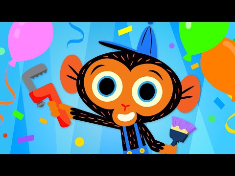 Motorcycles, Bicycles, Wheelchairs & More Vehicles at Mr. Monkey's Garage | Cartoon Collection