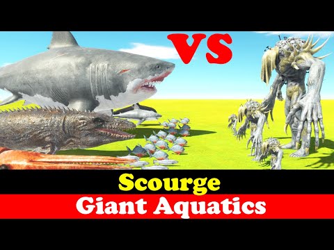 Scourge VS Giant Aquatics And Megalodon - Animal Revolt Battle Simulator