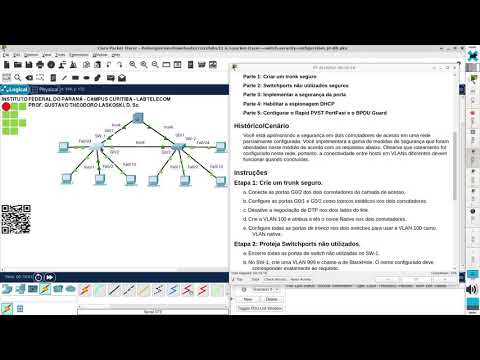 IFPR Labtelecom: CCNA2 v7.02 - lab 11.6.1, Segurança de switch (sem aúdio)