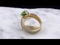 video - Mokume Blossom Engagement Ring with "Mint" Garnet