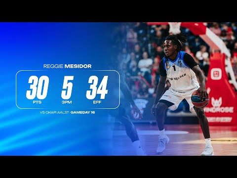 Highlights from Reginald Mesidor's 30 -Okapi Aalst vs. Den Helder Suns