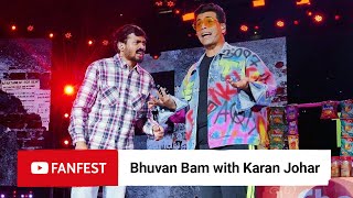 Bhuvan Bam with Karan Johar @ YouTube FanFest Mumbai 2019