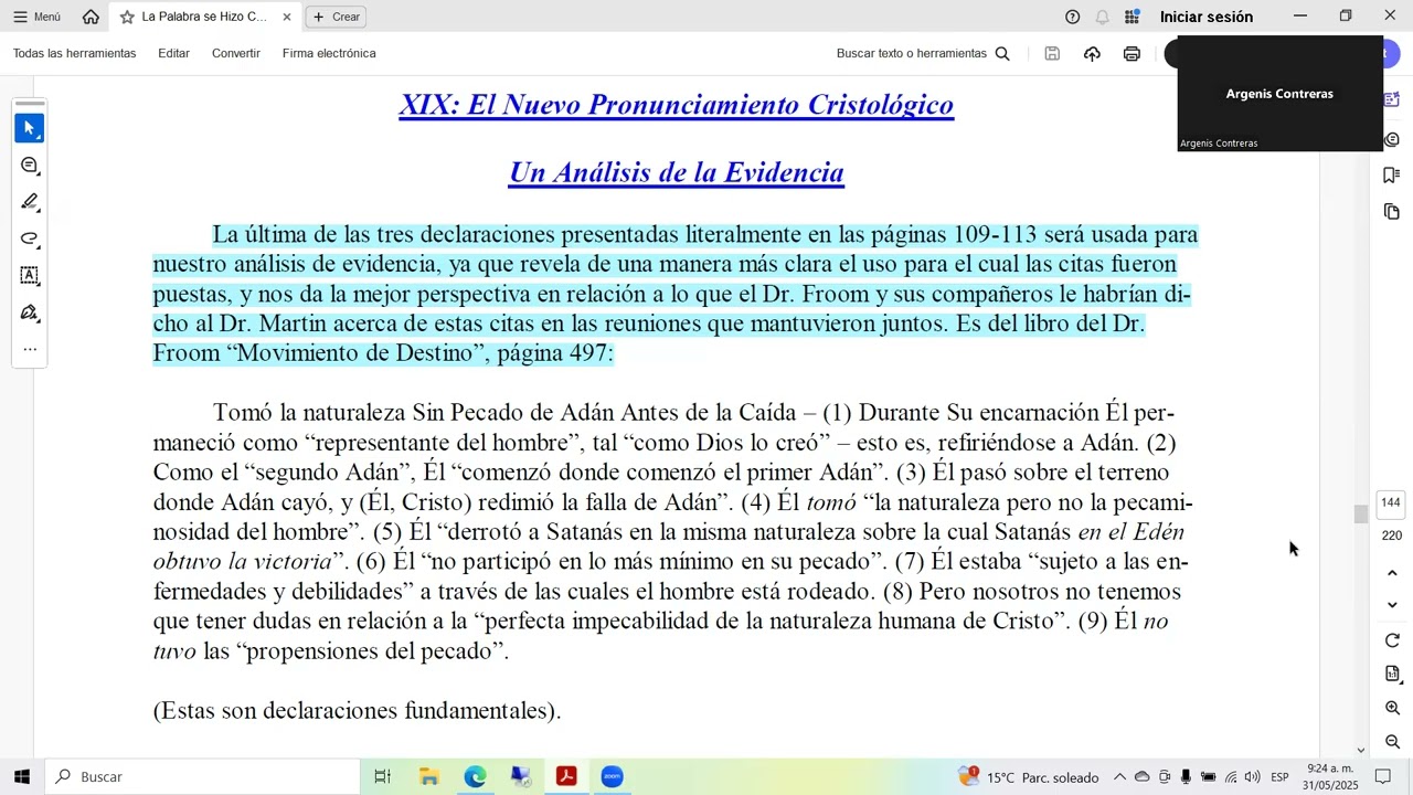 1952 EN ADELANTE:" EPOCA DE CONFUSION RESPECTO A LA NATURALEZA CAIDA QUE TOMÓ CRISTO. Argenis C.
