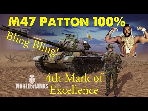 M47 Patton 4th Mark 100% Marks of Excellence #WORLDOFTANKS #WOT #Console