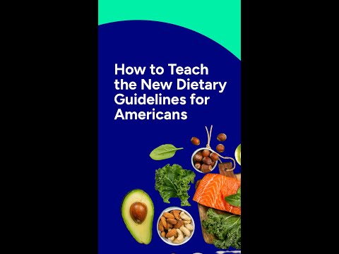 How to Teach the New Dietary Guidelines for Americans