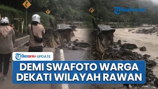 Jalan Amblas di Padang Jadi Wisata Bencana, Warga Nekat Dekati Titik Retakan Berbahaya demi Swafoto