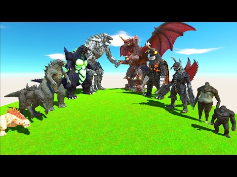 EVOLUTION of GODZILLA Team VS DESTOROYAH Team - Animal Revolt Battle Simulator