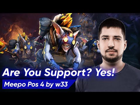 How to play MEEPO SUPPORT Pos 4 by W33 | Dota 2 Pro Gameplay