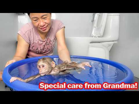 Lala gets a special bath and care from grandma!