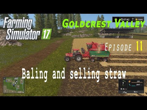 Farming Simulator 17 | Goldcrest Valley E11 | Baling and selling straw