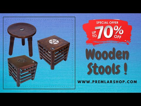 Popular Antique Wooden Side Stool/Small Side Table (Square, Natural Finish)