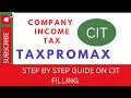 COMPANY INCOME TAX FILLING ON TaxPromax CIT