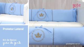 Kit Berço Coroa Brasão Azul | Ref: 54298