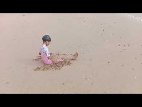 sumedha enjoying beach sand bath on sept 9 2023