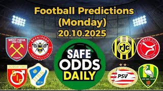 FOOTBALL PREDICTIONS TODAY 20/10/2025 SOCCER PREDICTIONS TODAY | BETTING TIPS, #footballpredictions