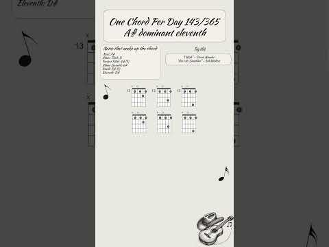 One chord per day 143/365: A#11 (A# Dominant Eleventh)  #guitar #guitarlesson #guitartutorial #tabs