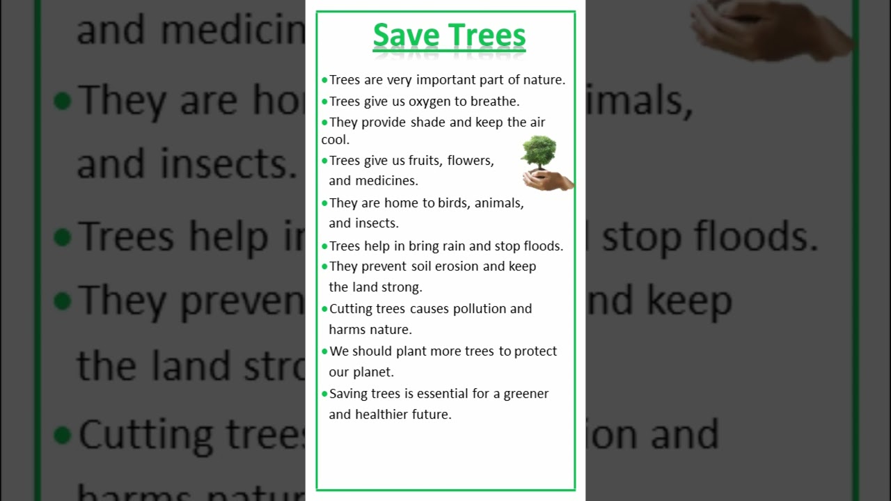 Essay on Save Trees #shorts #youtubeshorts #yt #trees #savetrees #environment #plants #savenature