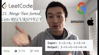 YouTube video 'LeetCode 21: Merge Two Sorted Lists RECURSIVELY - Interview Prep Ep 62'