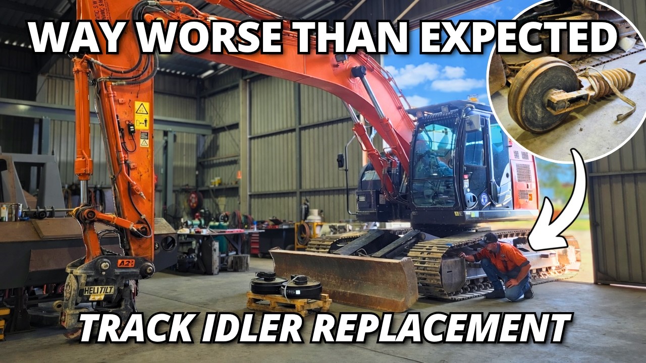 This Excavator Track Idler Wore Out WAY Too Fast… | Hitachi ZX225 Repair