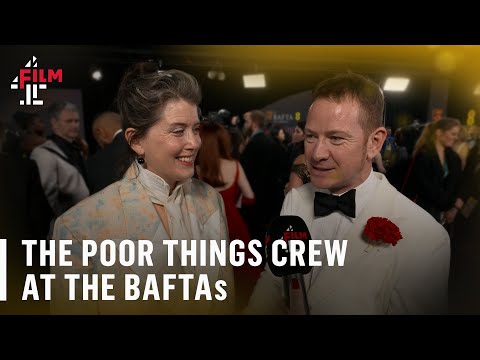 Thumbnail of the video: Walk the BAFTA red carpet with the crew of Poor Things