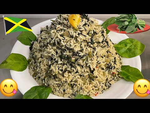 JAMAICAN Callaloo Rice | How To Make Callaloo Rice | Vegetarian Dish | Delicious & Tasty(NEW RECIPE)
