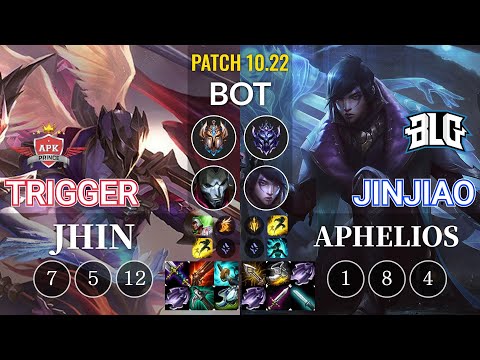 APK Trigger Jhin vs BLG Jinjiao Aphelios Bot - KR Patch 10.22