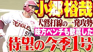 【待望の一撃】小郷裕哉『犬鷲打線の一発攻勢!! 味方ベンチも歓喜した今季1号でリード広げる!!』
