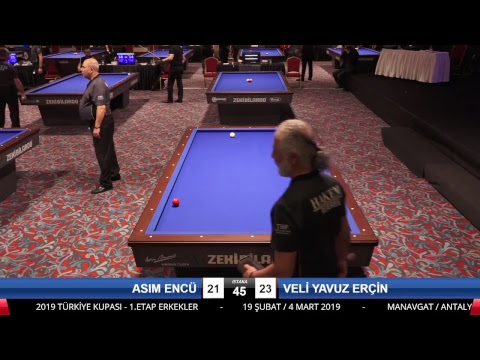 ASIM ENCÜ & VELİ YAVUZ ERÇİN Bilardo Maçı - 2019 TÜRKİYE KUPASI 1. ETAP ERKEKLER-ÖN ÖN ELEME