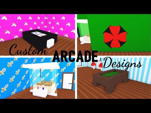 4 Custom ARCADE/GAMING Design Ideas & Building Hacks (Roblox Adopt me) Pool Table, Air Hockey Table Video