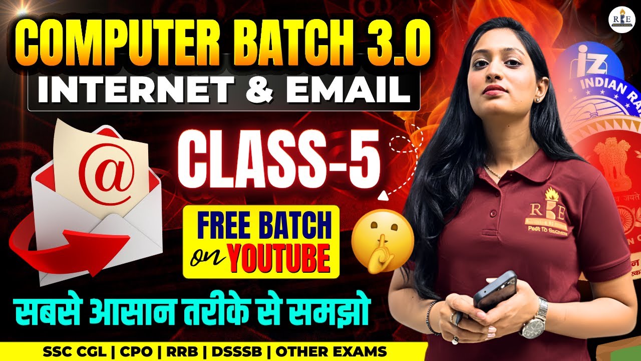 Computer 3.0 Batch | Class 5 | Internet and E mail | Radhika Mam #ssccglmains2025 #computer