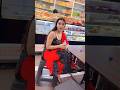 Very Beautiful Desi Hot Girl Sitting On The Chair In Red Tights Leggings Tights Leggings Hotback