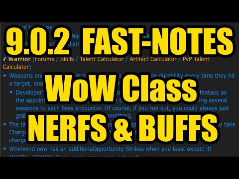 FAST NOTES 9.0.2 (Shadowlands pre-patch Patchnotes)