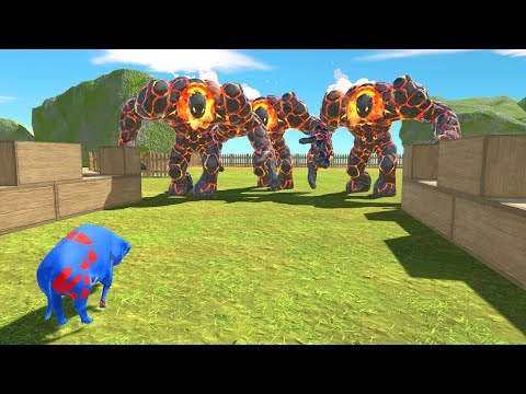 New Lava Boy vs All Units Death Run | Animal Battle Revolt Simulator