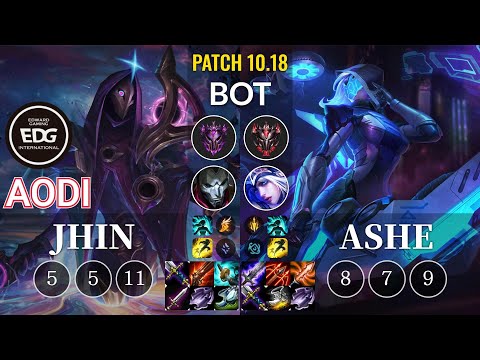 EDG Aodi Jhin vs Ashe Bot - KR Patch 10.18