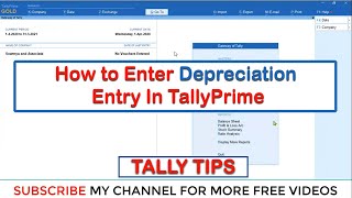 How to Enter Depreciation Entry In TallyPrime