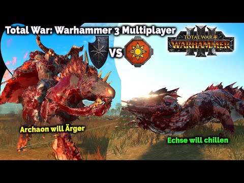 Archaon will Ärger - Echsenmenschen vs Chaoskrieger - Total War: Warhammer 3 Multiplayer