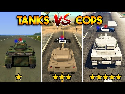 TANKS VS COPS - IN EVERY GTA (GTA 5, GTA 4, GTA SAN ANDREAS, GTA VC, GTA 3)