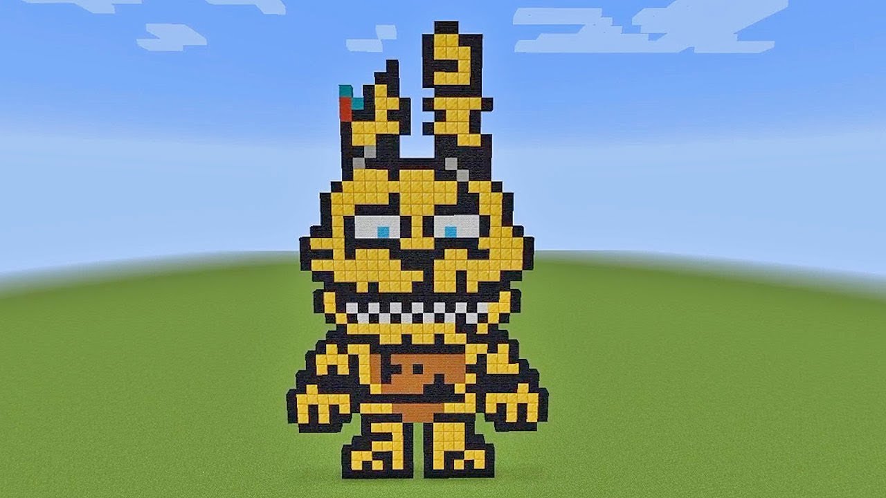 How To Build Springtrap From FNAF Pixel Art In Minecraft
