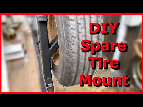 Flexible, movable spare tire mount for a Utility Trailer.