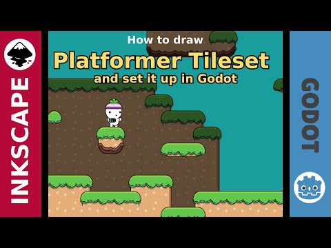 Inkscape / Godot Tutorial: How to draw a platformer tileset [Subtitled]